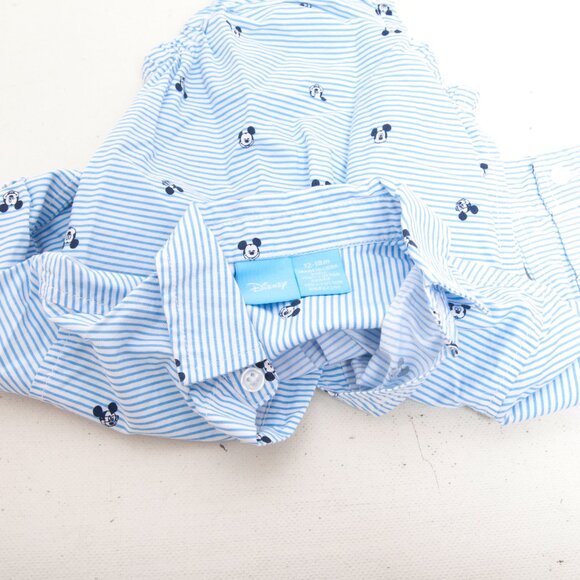 Disney Baby Romper 12–18 Months – Blue & White Striped Mickey Mouse Long Sleeve - Picture 3 of 3